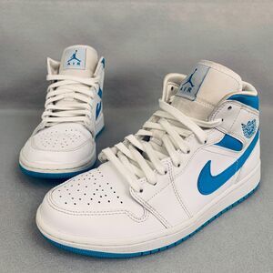Nike Air Jordan 1 Mid White University Blue Size 8.5 Men’s Basketball Sneakers
